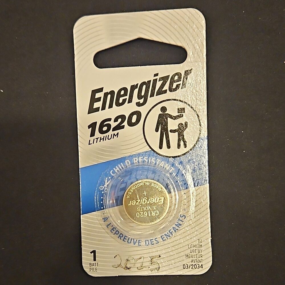 1 Energizer CR1620 1620 3V Lithium Coin Cell Batteries (Exp 03/2034)